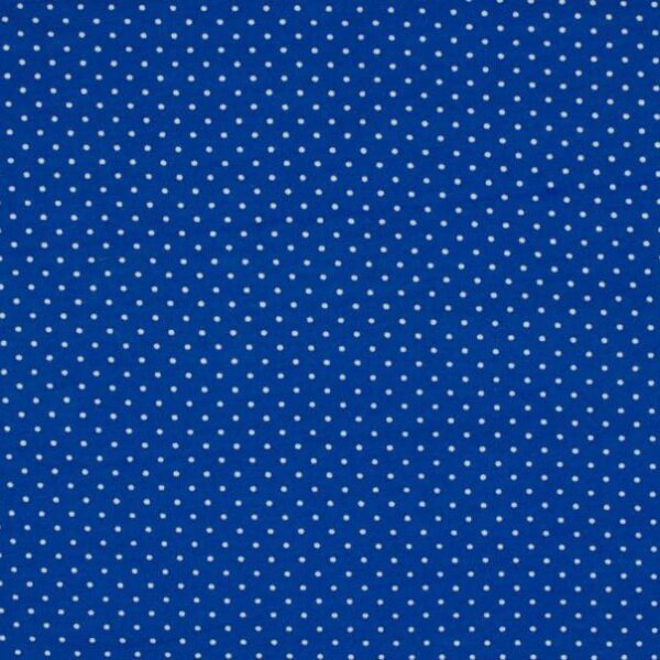 Trikotaažkangas väikeste täppidega royal-sinine/valge täpp, Single Jersey