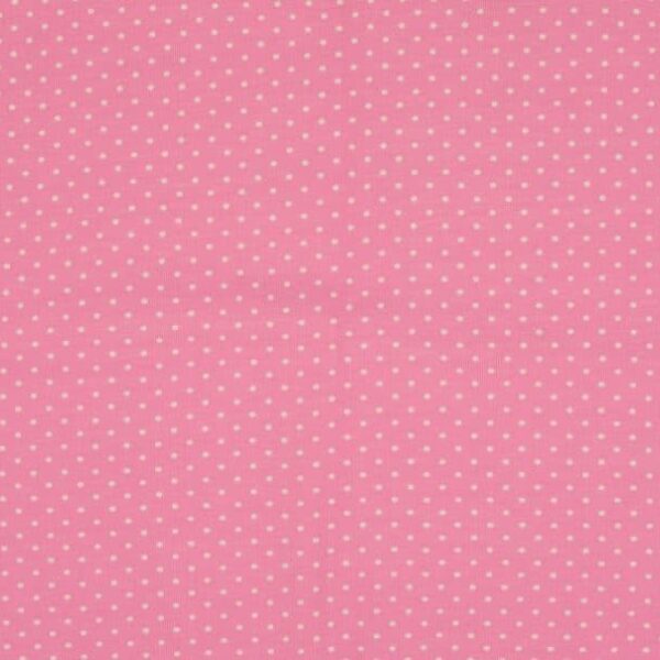 Trikotaažkangas väikeste täppidega roosa/valge täpp, Single Jersey