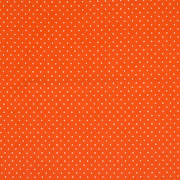 Trikotaažkangas väikeste täppidega oranž/ valge täpp Single Jersey