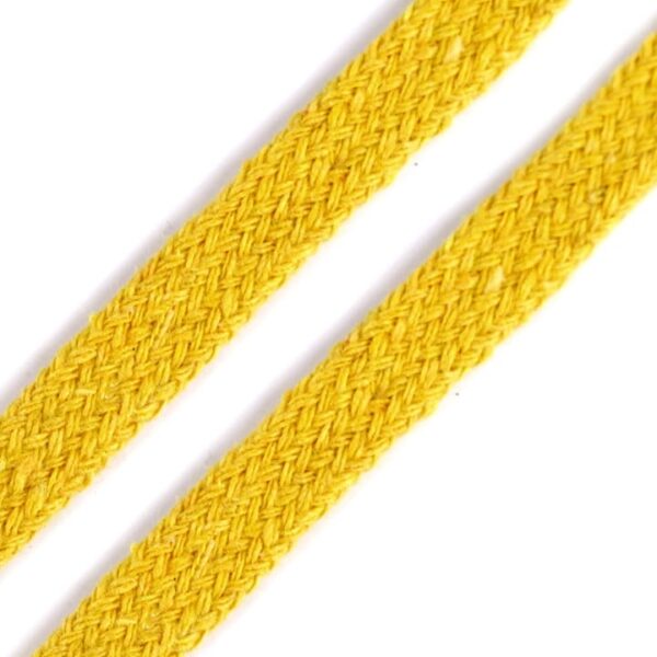Puuvillane lame "kapuutsipael" kollane / Flat rope Yellow ca 1,7cm