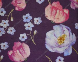 Trikotaažkangas akvarell-lilled lillal Single Jersey