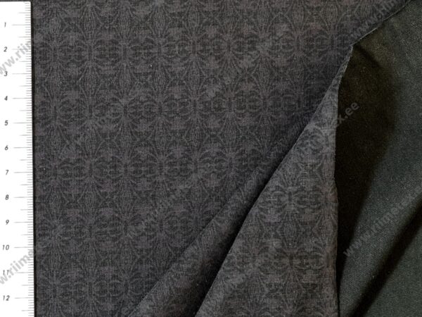 Trikotaažkangas geomeetriline muster pruun/must / Single Jersey