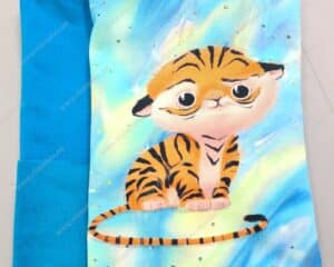 Tiiger sini-kollasel French Terry paneel koos sobiva dressikanga ja soonikuga